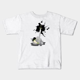 Sword in Stone Black Ink Kids T-Shirt